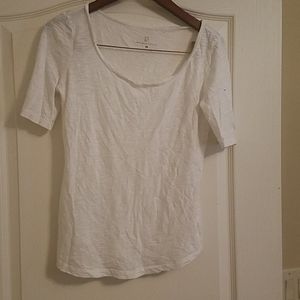 Women's White Button Sleeve top